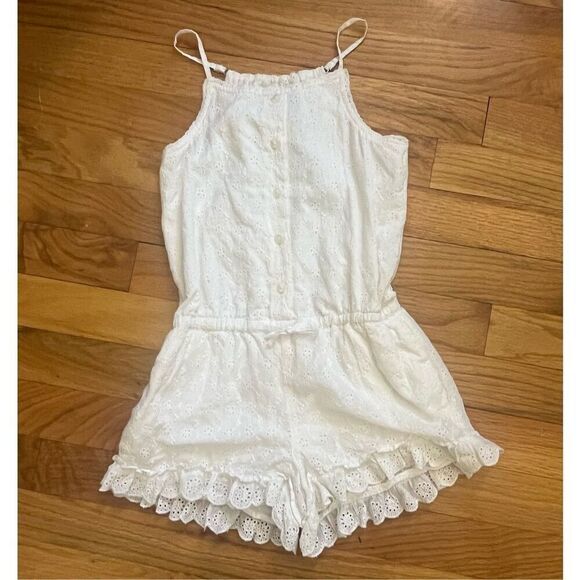 Polo Ralph Lauren White Eyelet Kids Romper Pull On Cotton Girly NWT Sz 4T - Picture 3 of 5